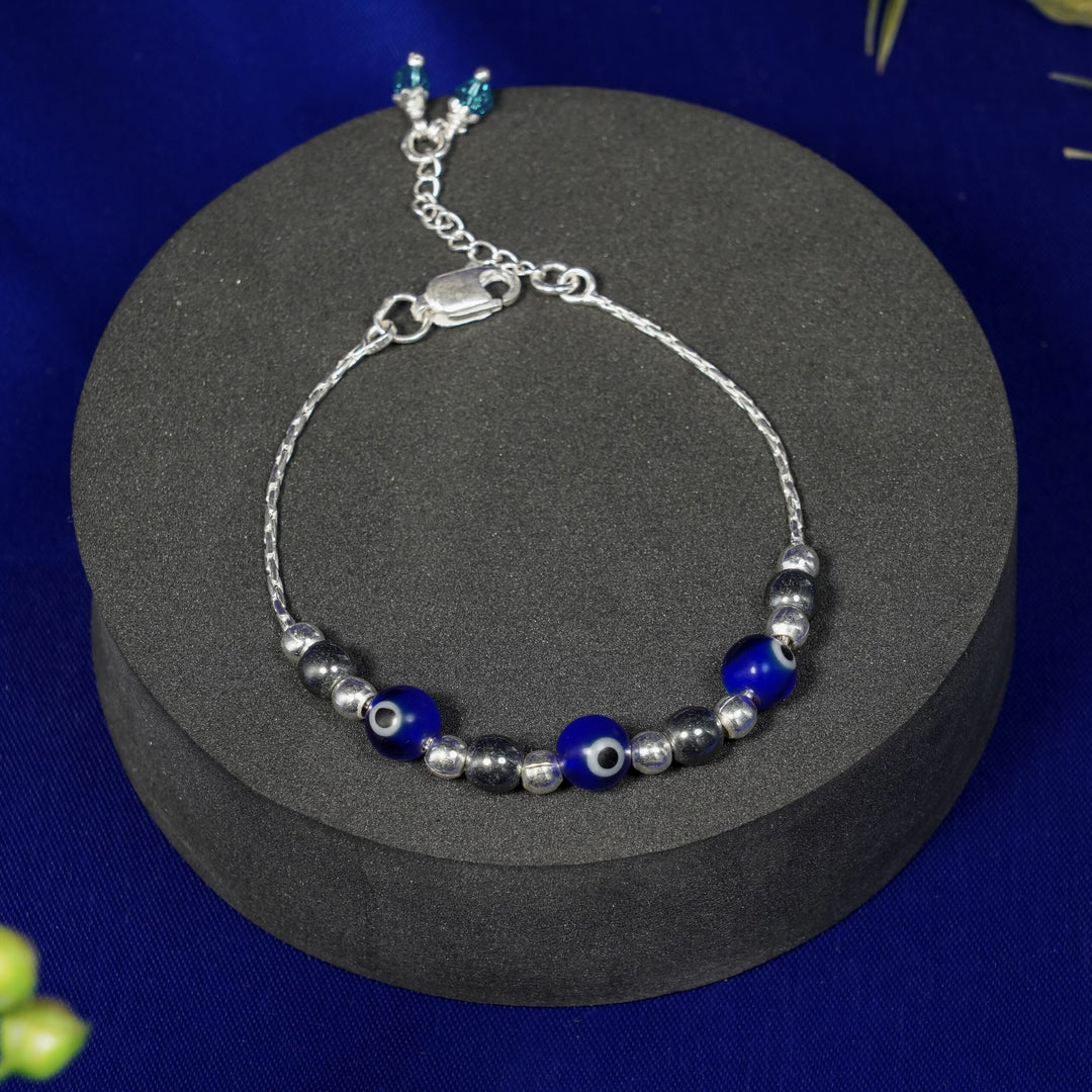 Evil eye black beaded bracelets