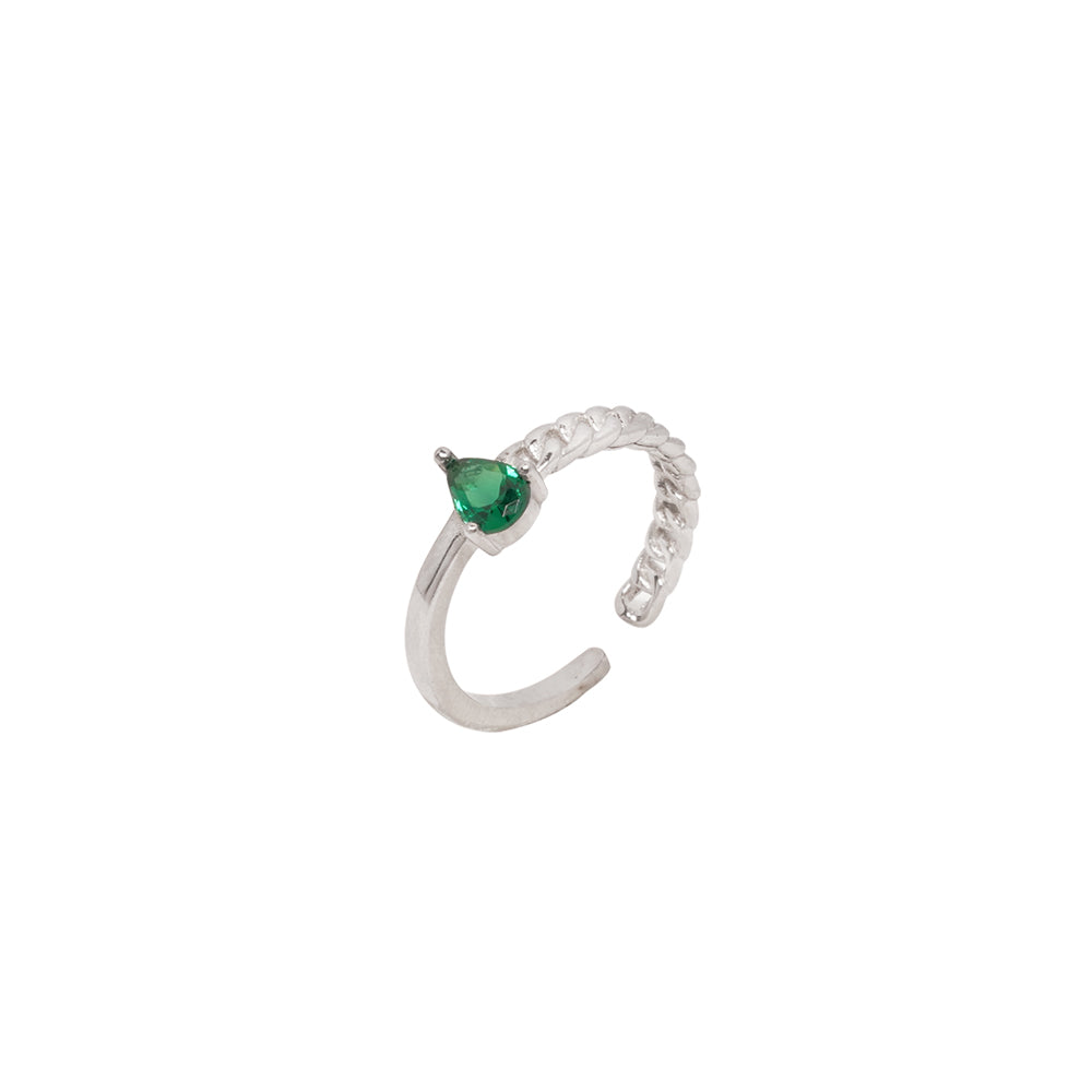 Green sapphire with curb band