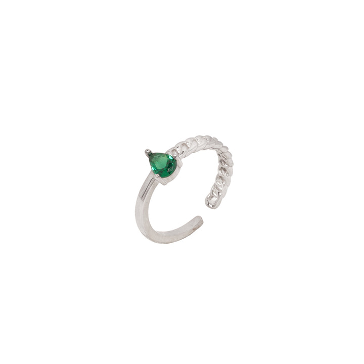 Green sapphire with curb band