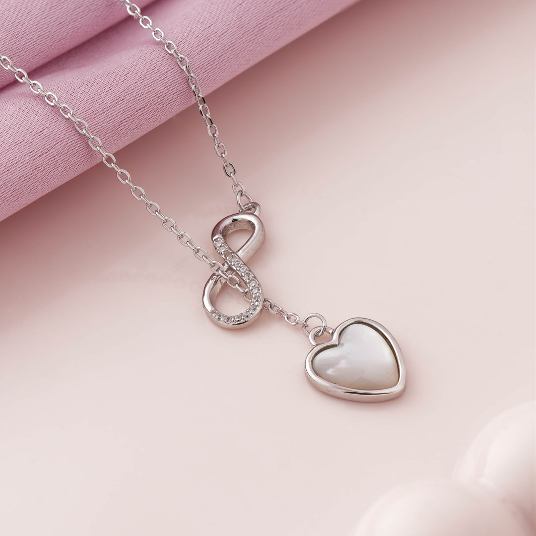 Infinity Love Rhodium Pendant Chain