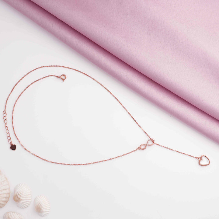Infinity Love Rose Gold Pendant Chain