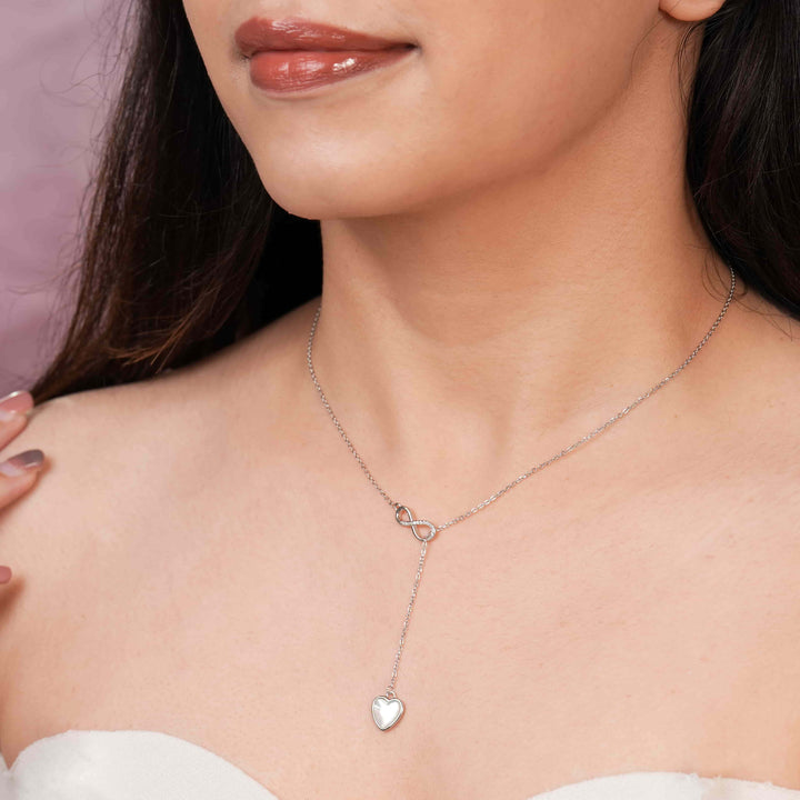 Infinity Love Rhodium Pendant Chain