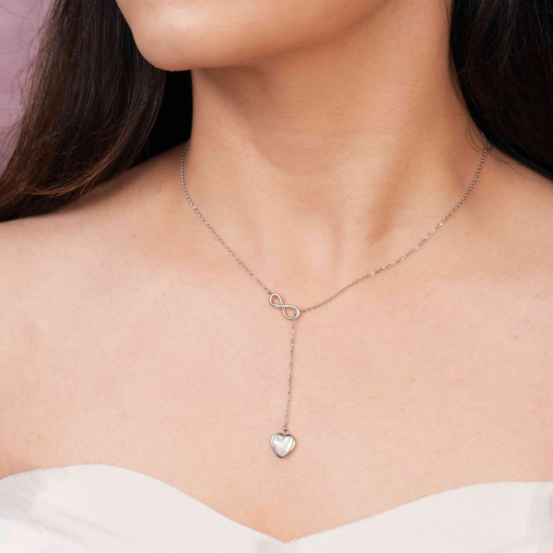 Infinity Love Rhodium Pendant Chain