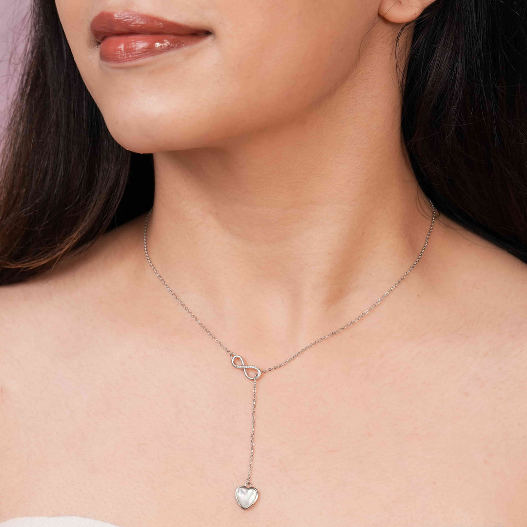 Infinity Love Rhodium Pendant Chain