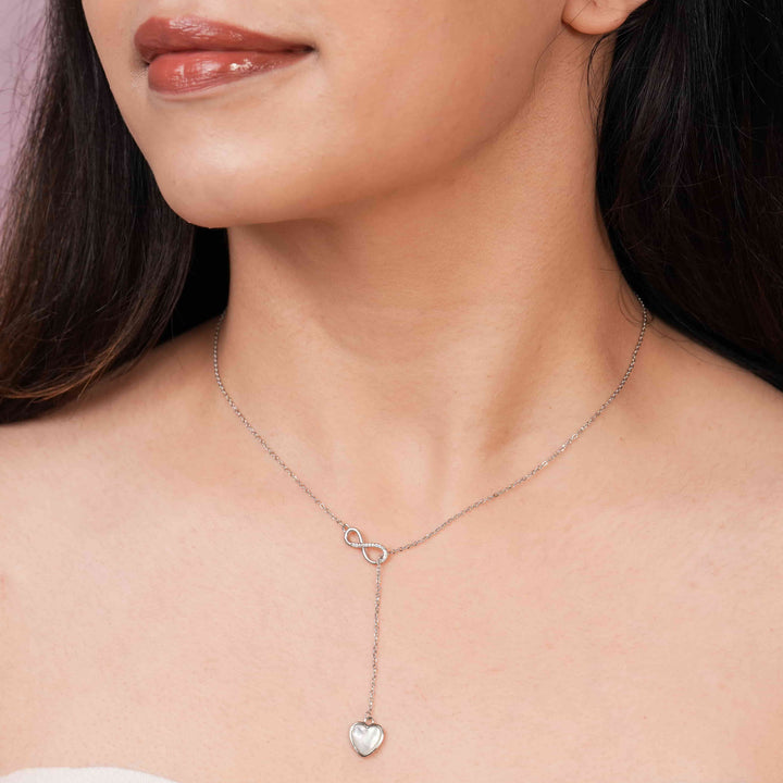 Infinity Love Rhodium Pendant Chain