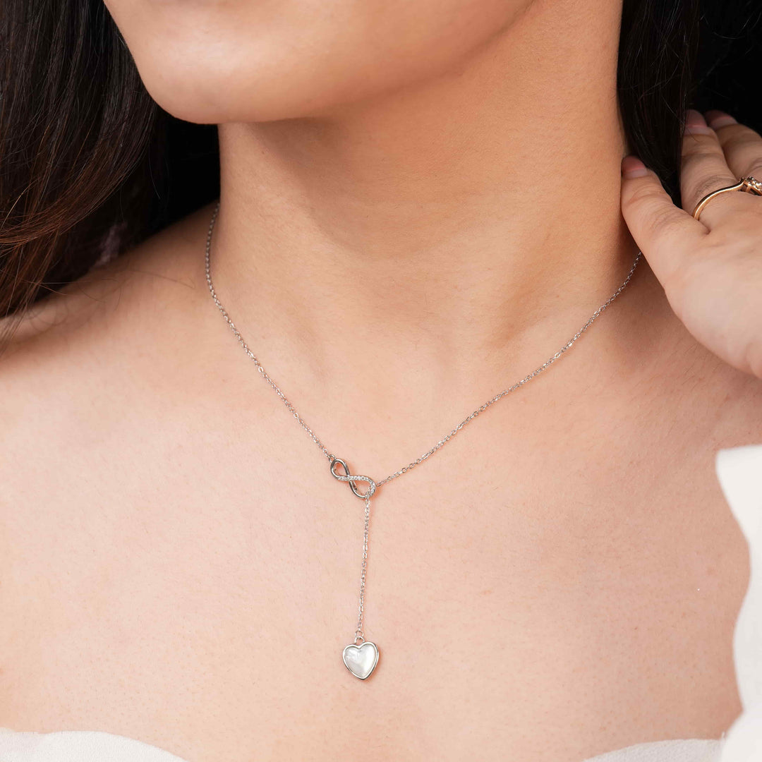 Infinity Love Rhodium Pendant Chain