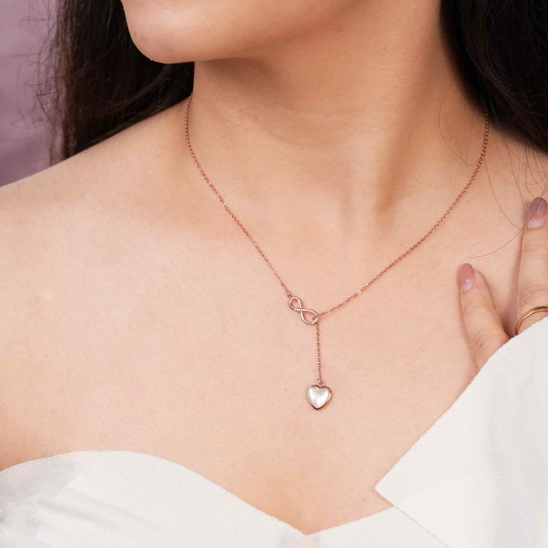 Infinity Love Rose Gold Pendant Chain