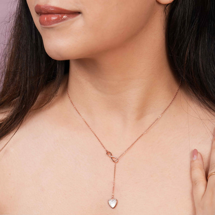 Infinity Love Rose Gold Pendant Chain