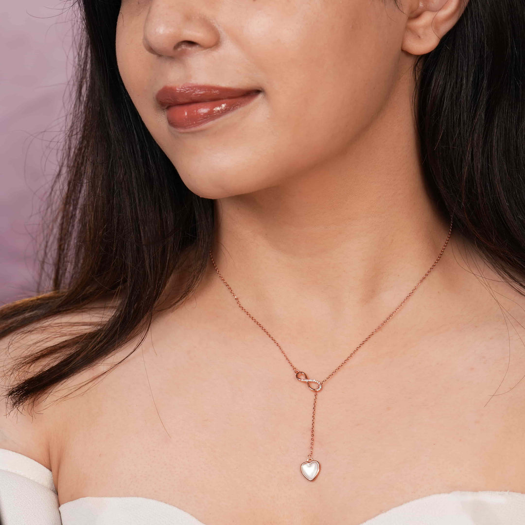 Infinity Love Rose Gold Pendant Chain