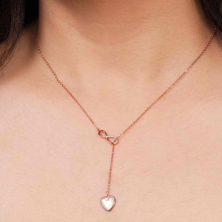 Infinity Love Rose Gold Pendant Chain