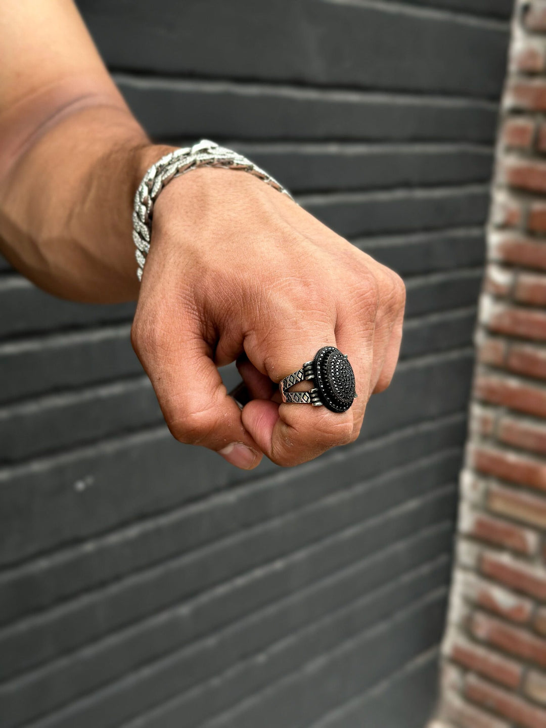 Sadiq Ring King black ring – Saatvik Silver