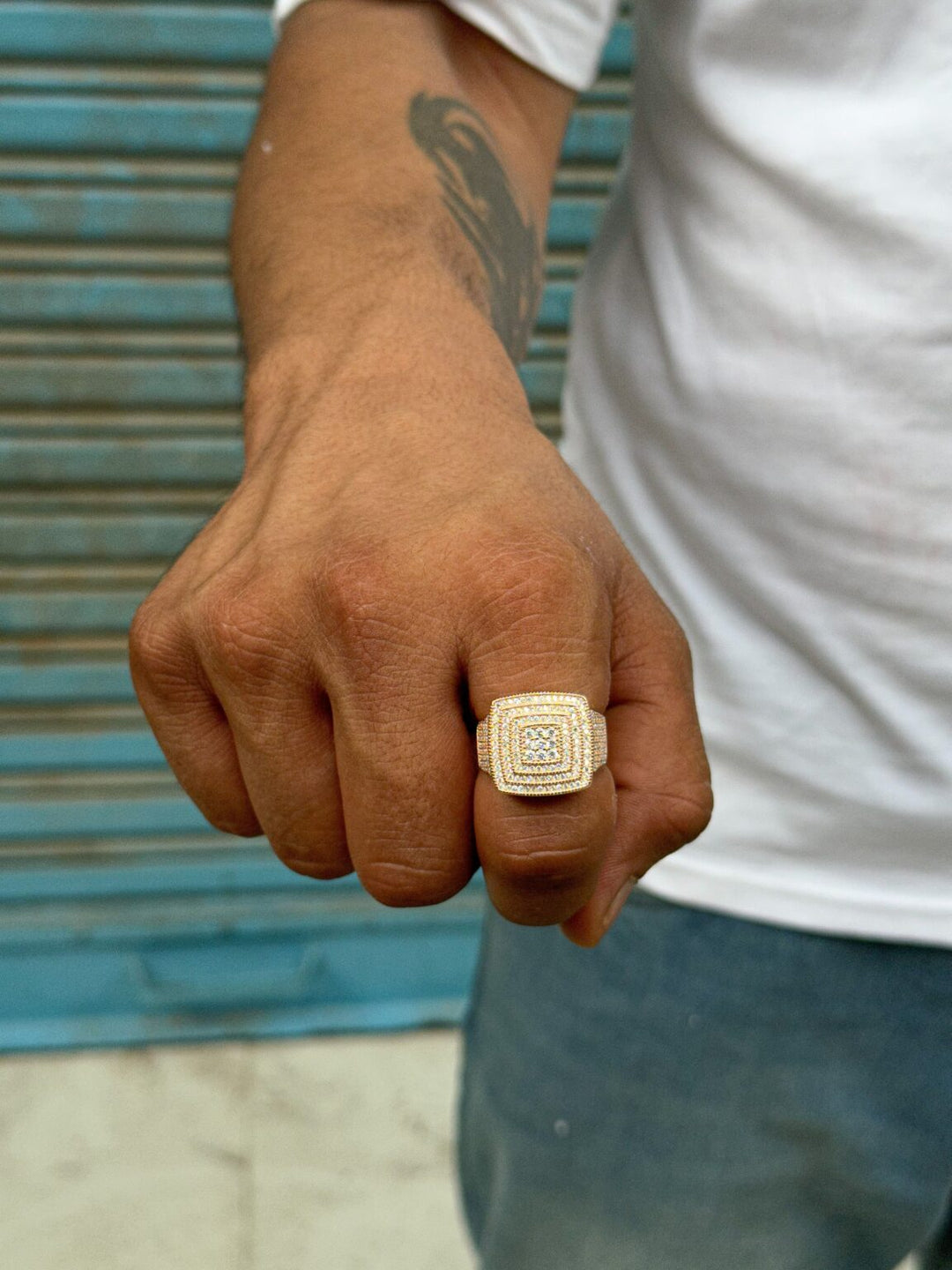 Rose gold maharaja ring