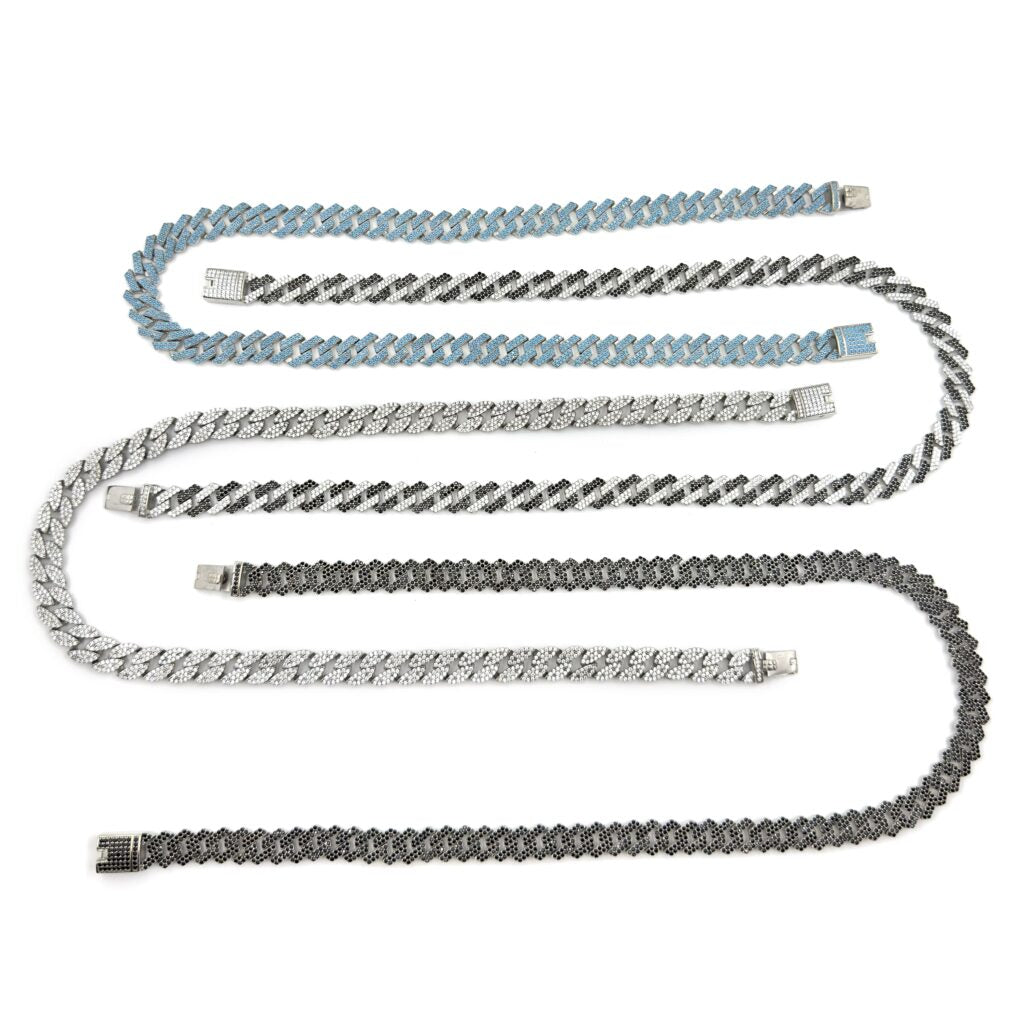 Cuban Chain Blue Stainless Steel Necklace Zales Blue Stainless