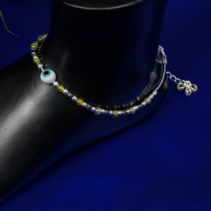 Evil eye green nazariya anklet
