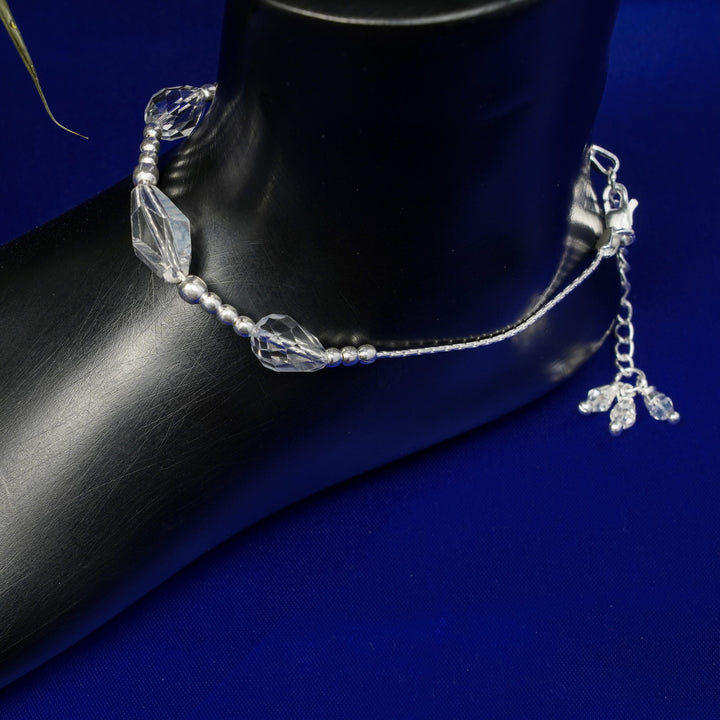 Transparent stones anklet