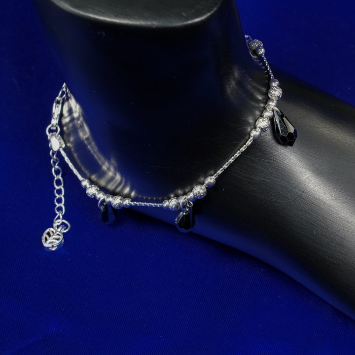 Black drop stones anklet