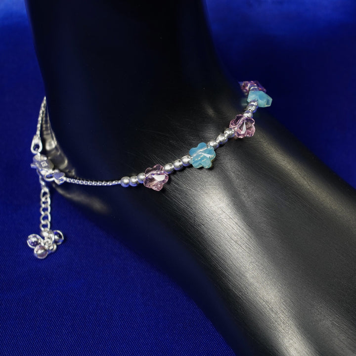 Swarovski silver anklet