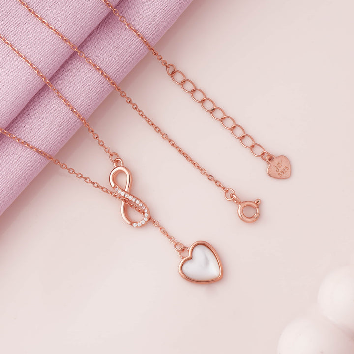Infinity Love Rose Gold Pendant Chain
