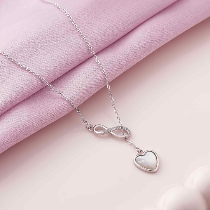 Infinity Love Rhodium Pendant Chain