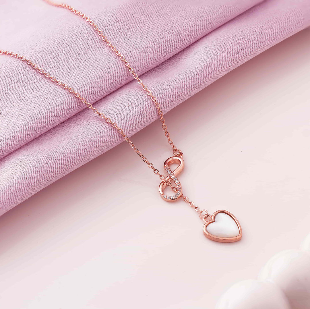 Infinity Love Rose Gold Pendant Chain