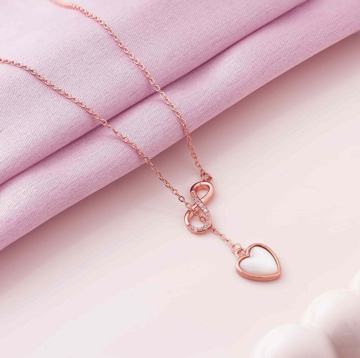 Infinity Love Rose Gold Pendant Chain