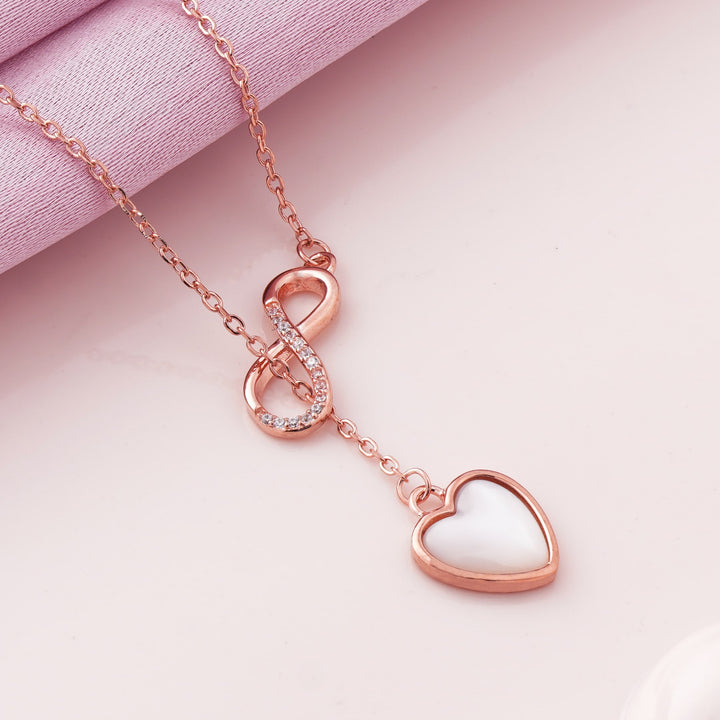 Infinity Love Rose Gold Pendant Chain